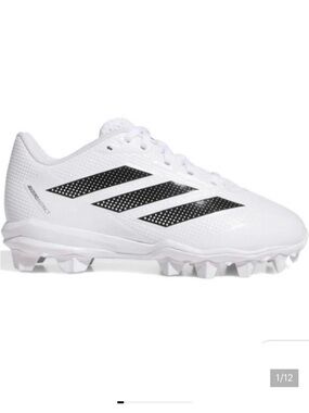 Adidas Kids Adizero Instinct Molded Rubber Softball Cleats White/Black Sneakers